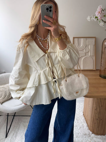 Chemisier à nœuds ORAZ - beige clair