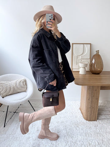 Chemise oversize en denim noir BELMIRO