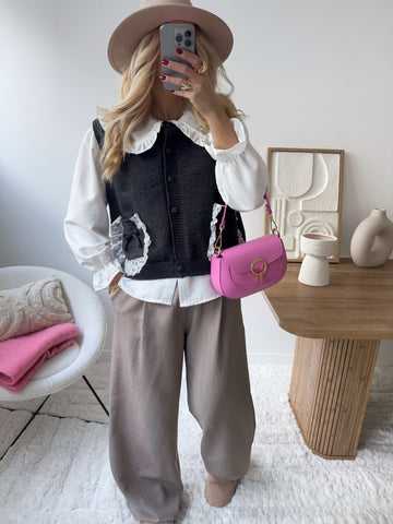 Ensemble 2 en 1 chemise et pull noir BETHEL