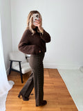 Jean taille haute à clous décoratifs RIGEL