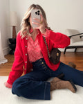 Cardigan en laine mélangée BLANDINE - rouge