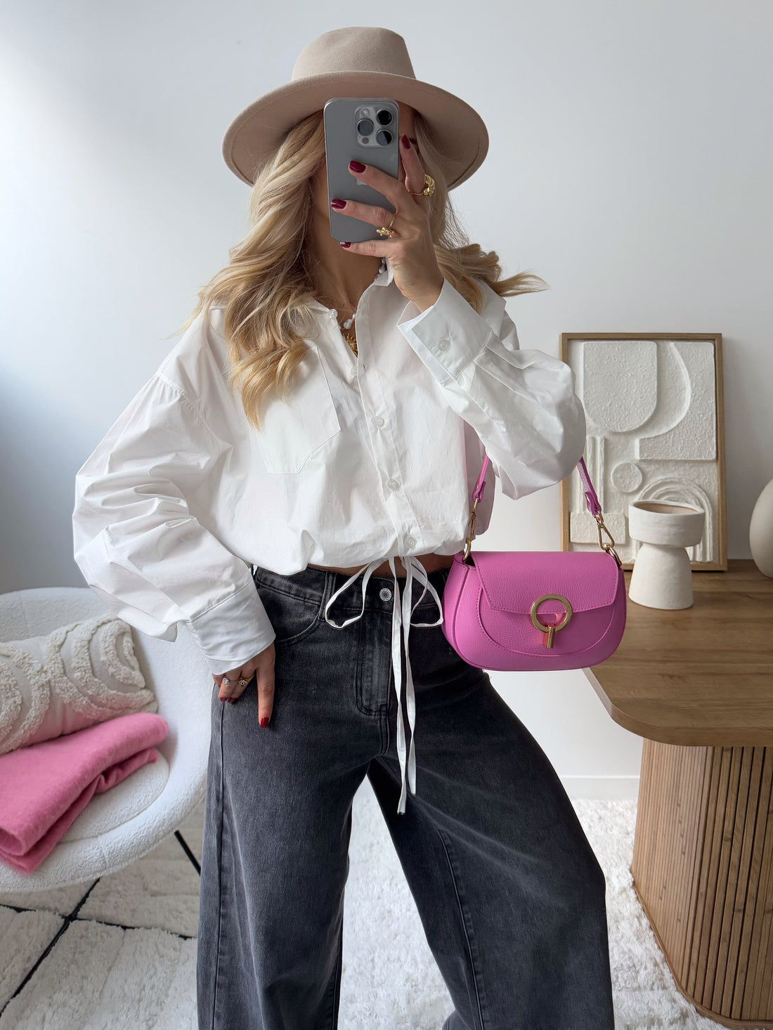 Chemise crop-top blanche TAVIRI