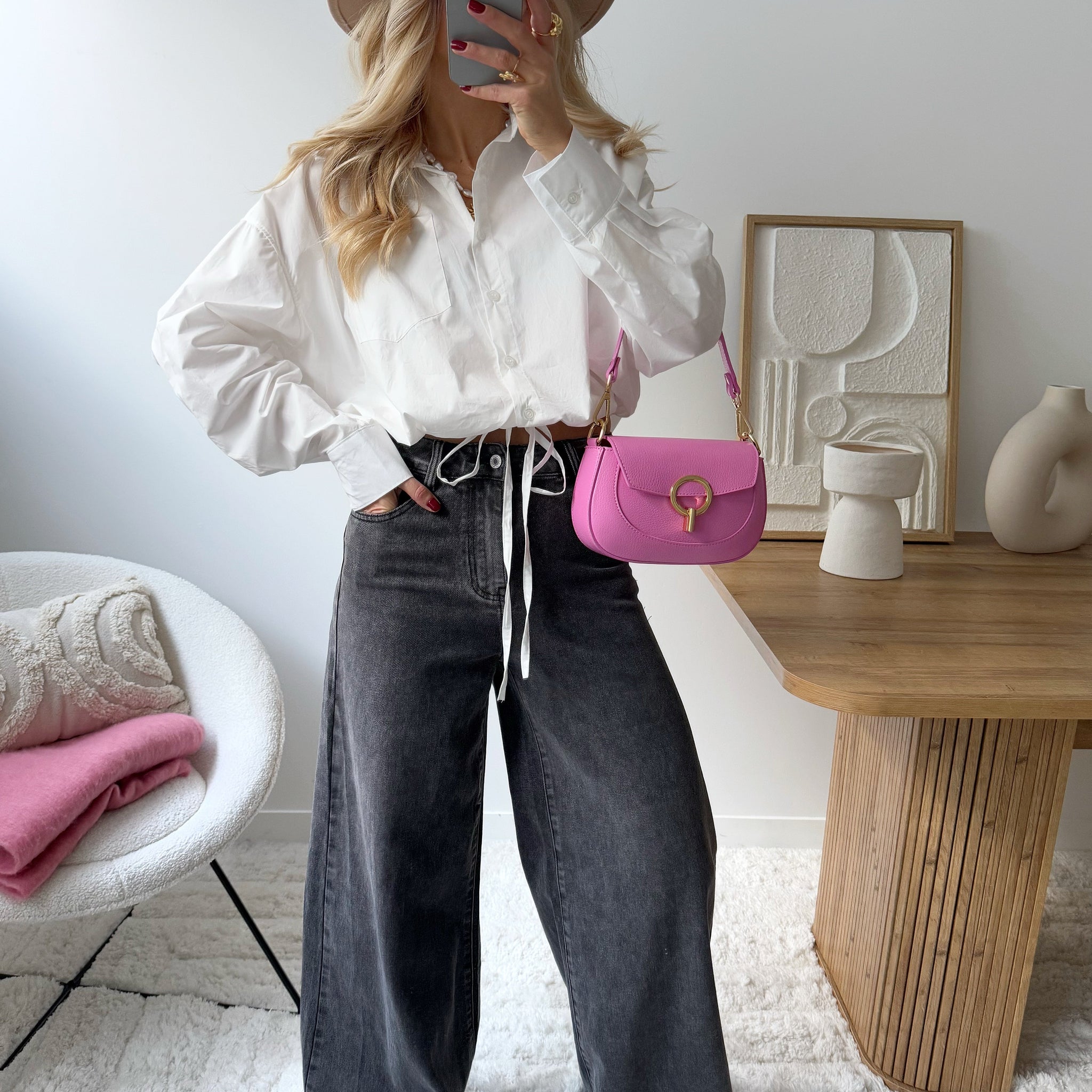 Chemise crop-top blanche TAVIRI