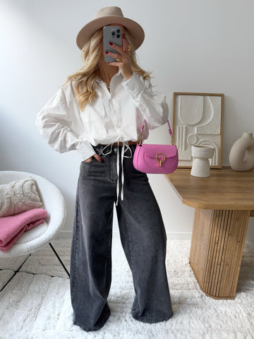 Chemise crop-top blanche TAVIRI