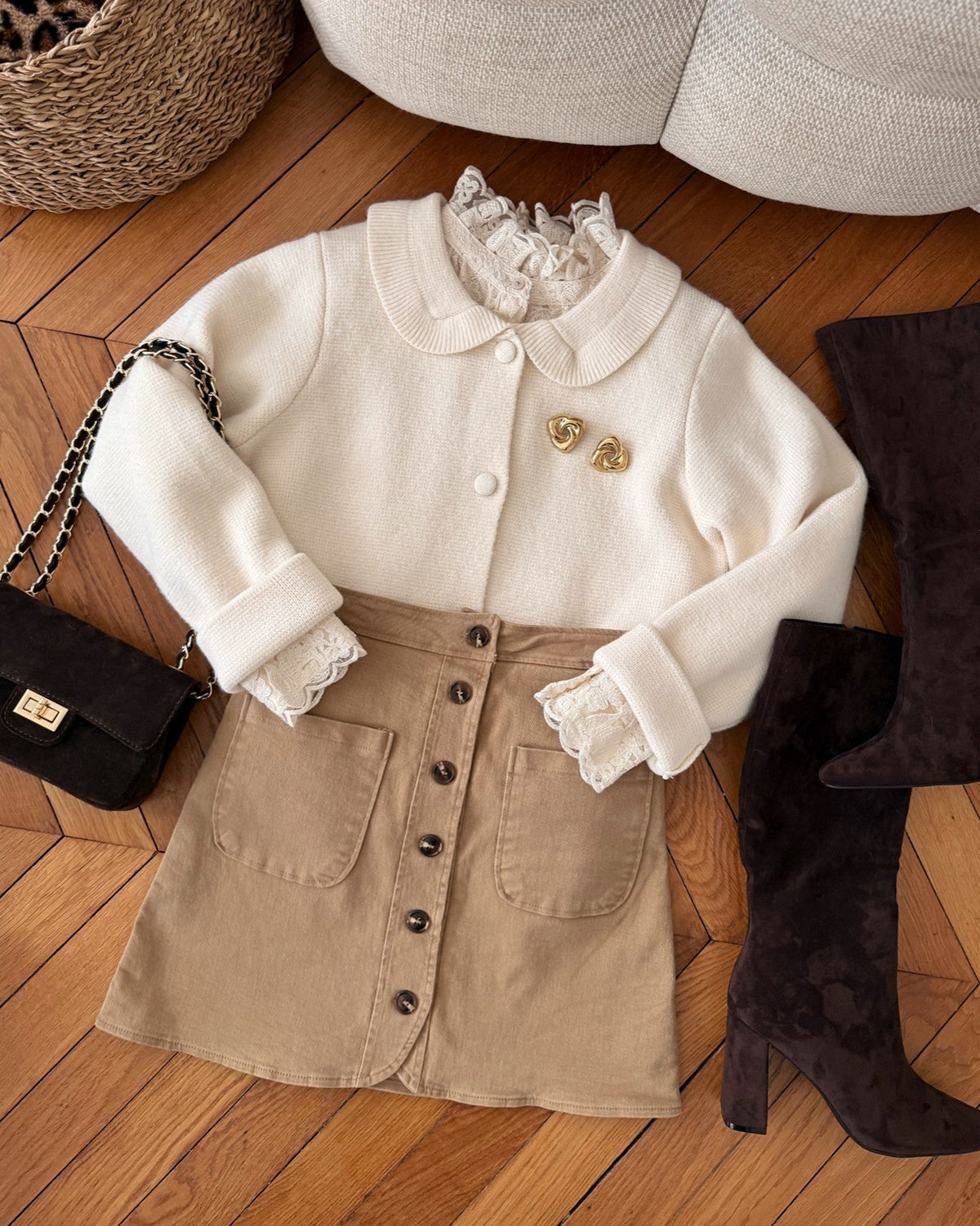 Cardigan col Claudine MAZARIN - écru