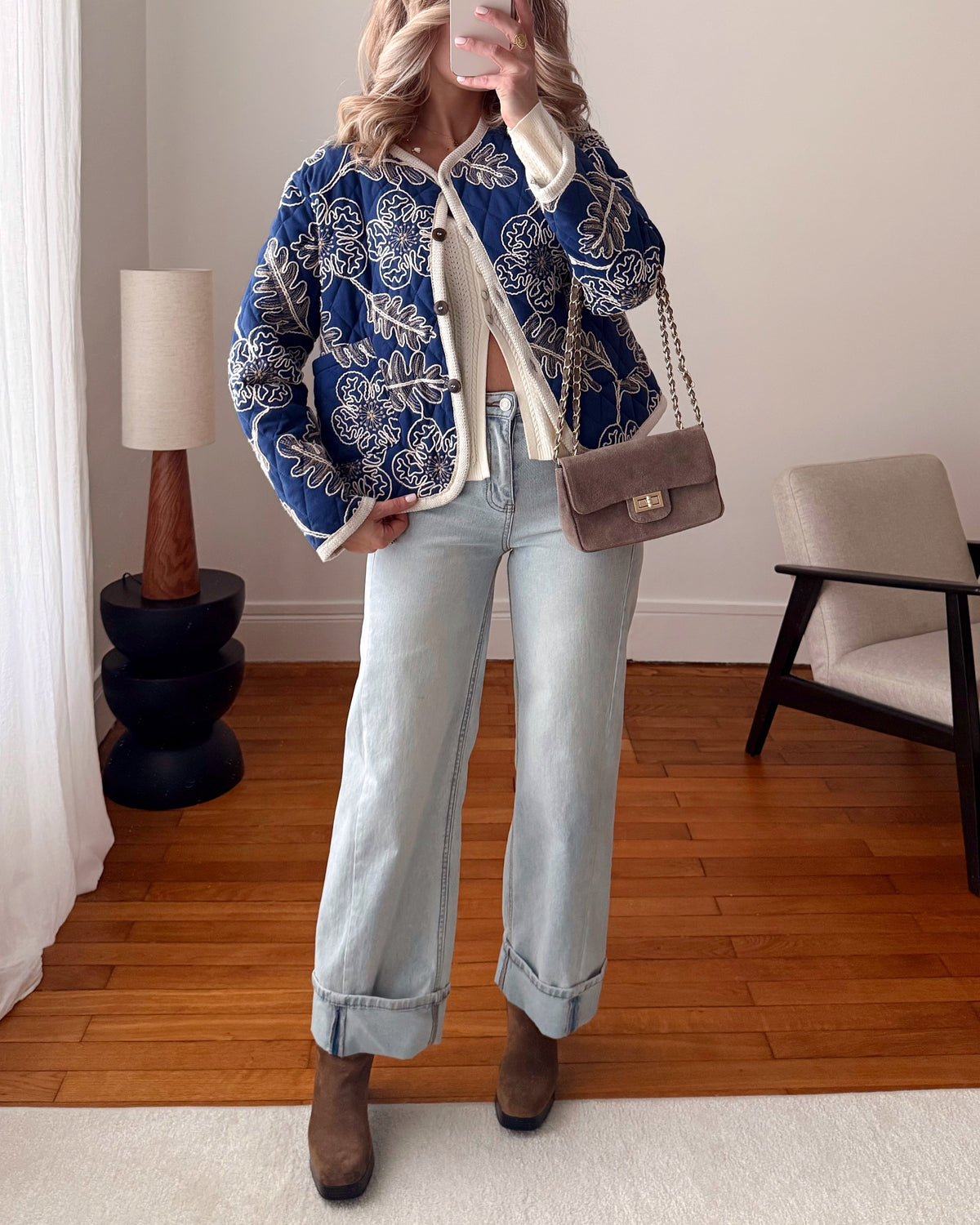 Veste brodée matelassée COBALINE