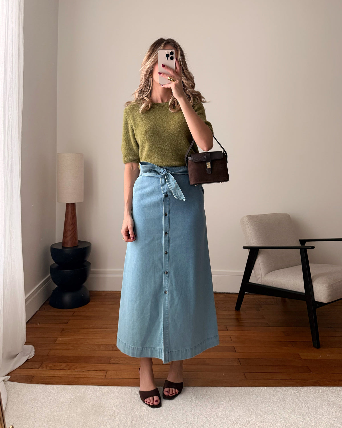 Maille en Alpaga mélangé ULLA - vert olive