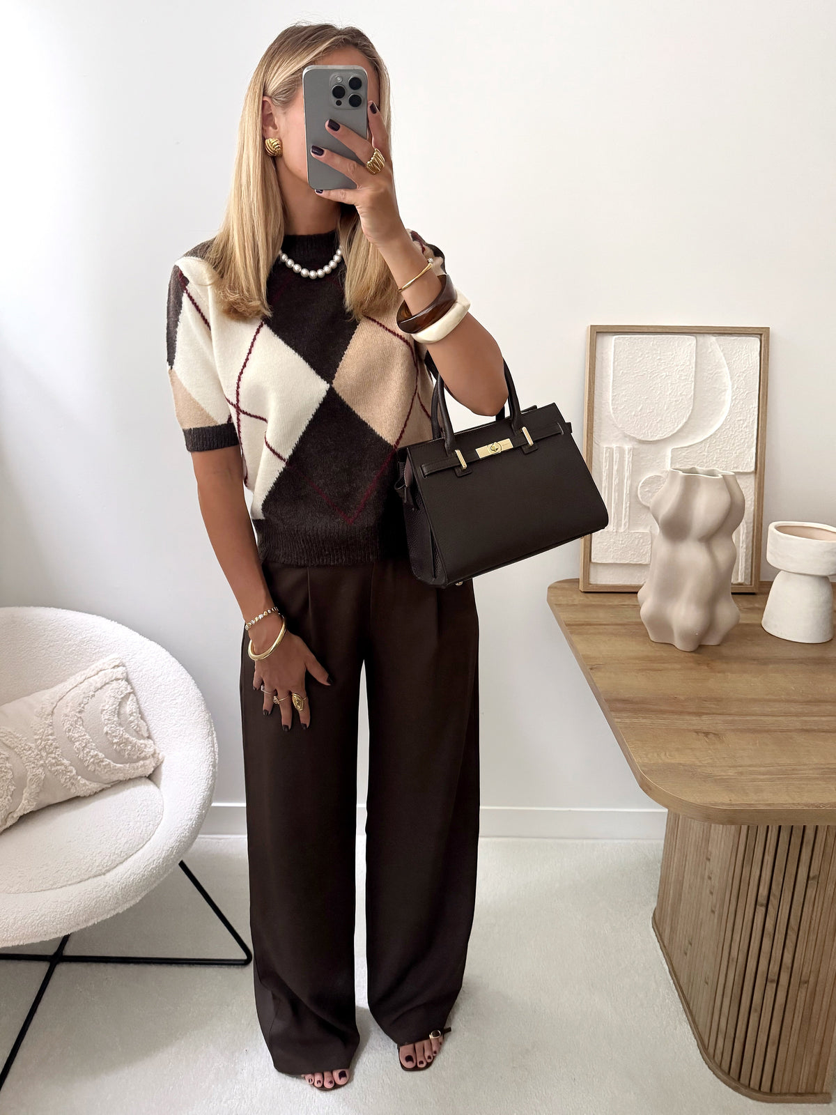 Pantalon tailleur DAMIEN - chocolat