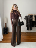 Pantalon tailleur DAMIEN - chocolat