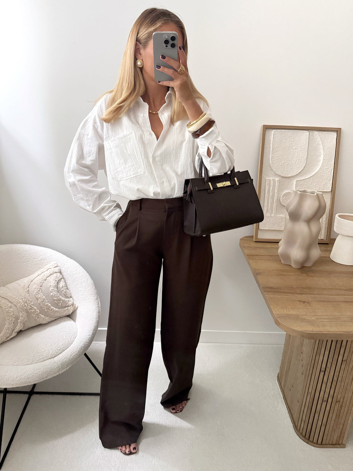 Pantalon tailleur DAMIEN - chocolat