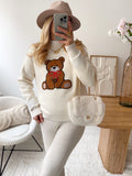 Maille ourson brodé BEAR - blanc