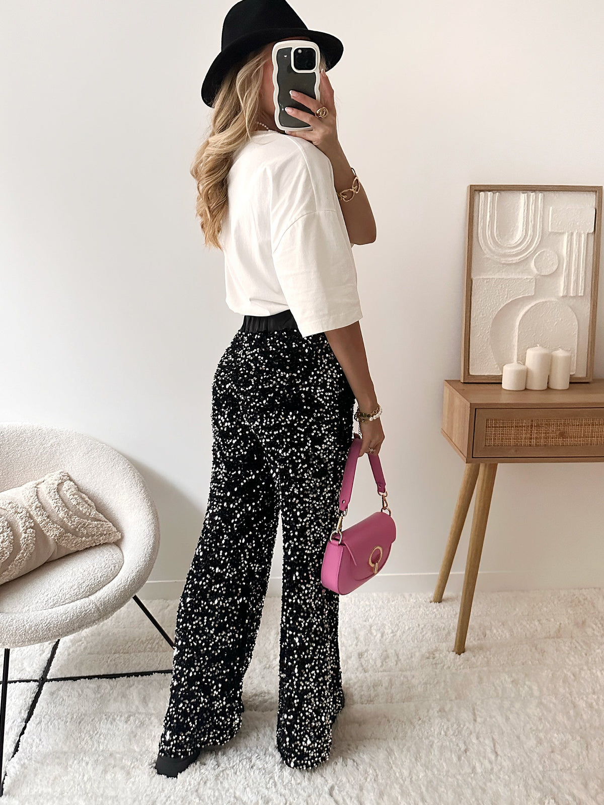 Pantalon en velours à sequins SOREN