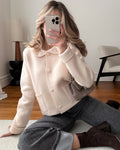 Cardigan col Claudine MAZARIN - rose poudré