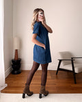 Robe manches courtes en denim TAJANI