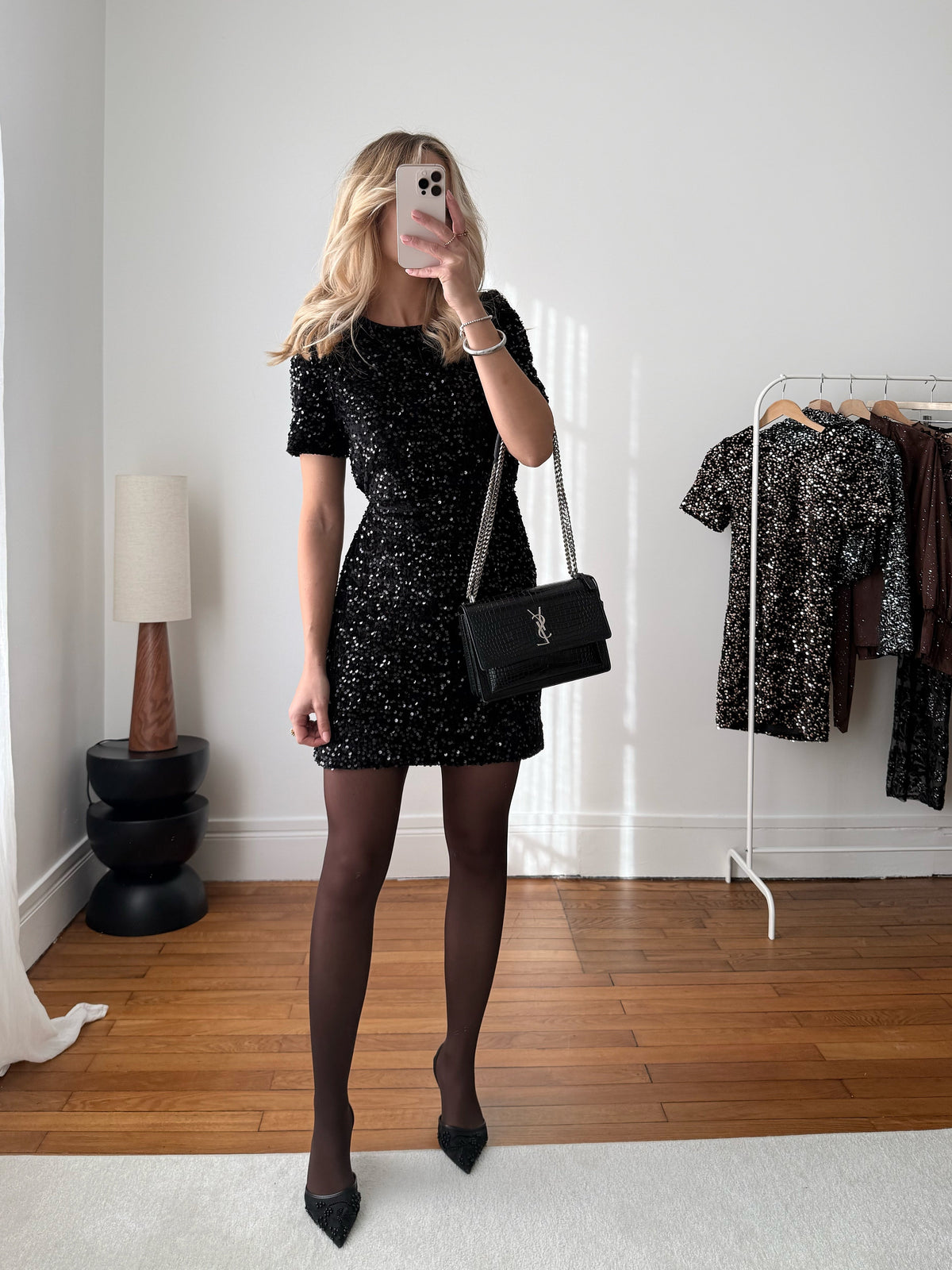 Robe dos-nu à sequins LAFAYETTE - noir