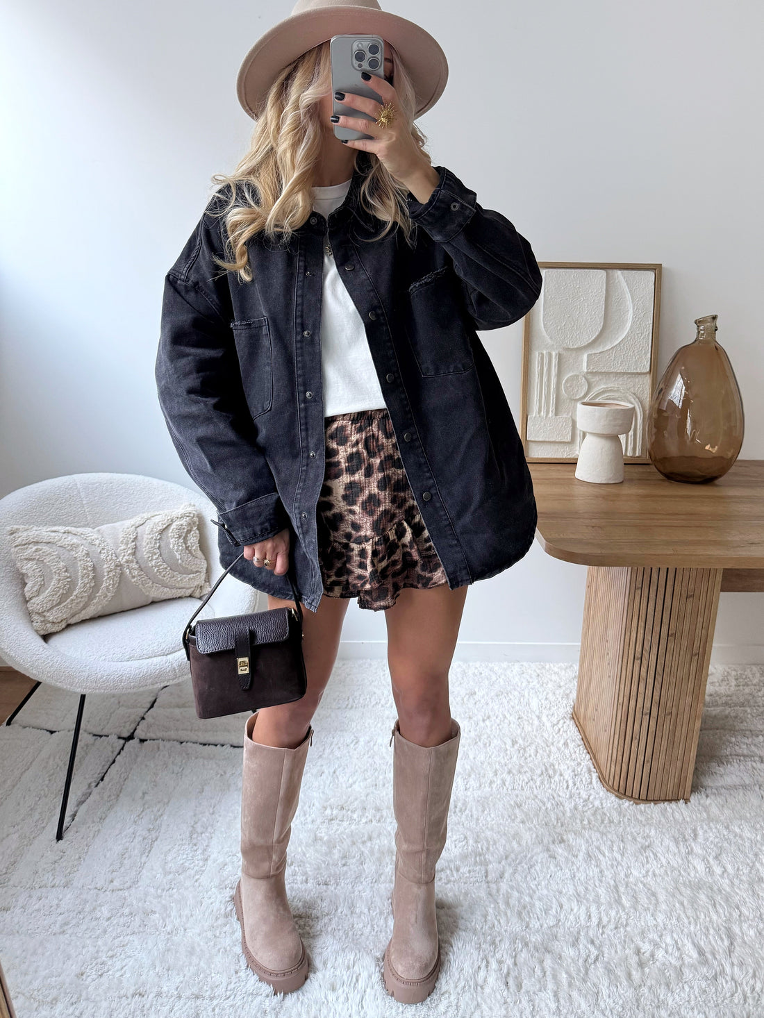 Chemise oversize en denim noir BELMIRO