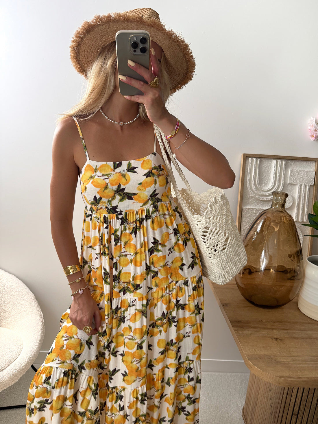 Robe midi imprimé citrons DILAW