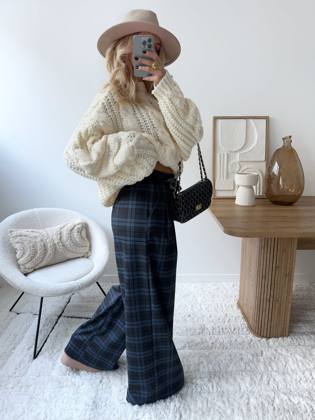 Pantalon à carreaux bleu CAMBRIDGE