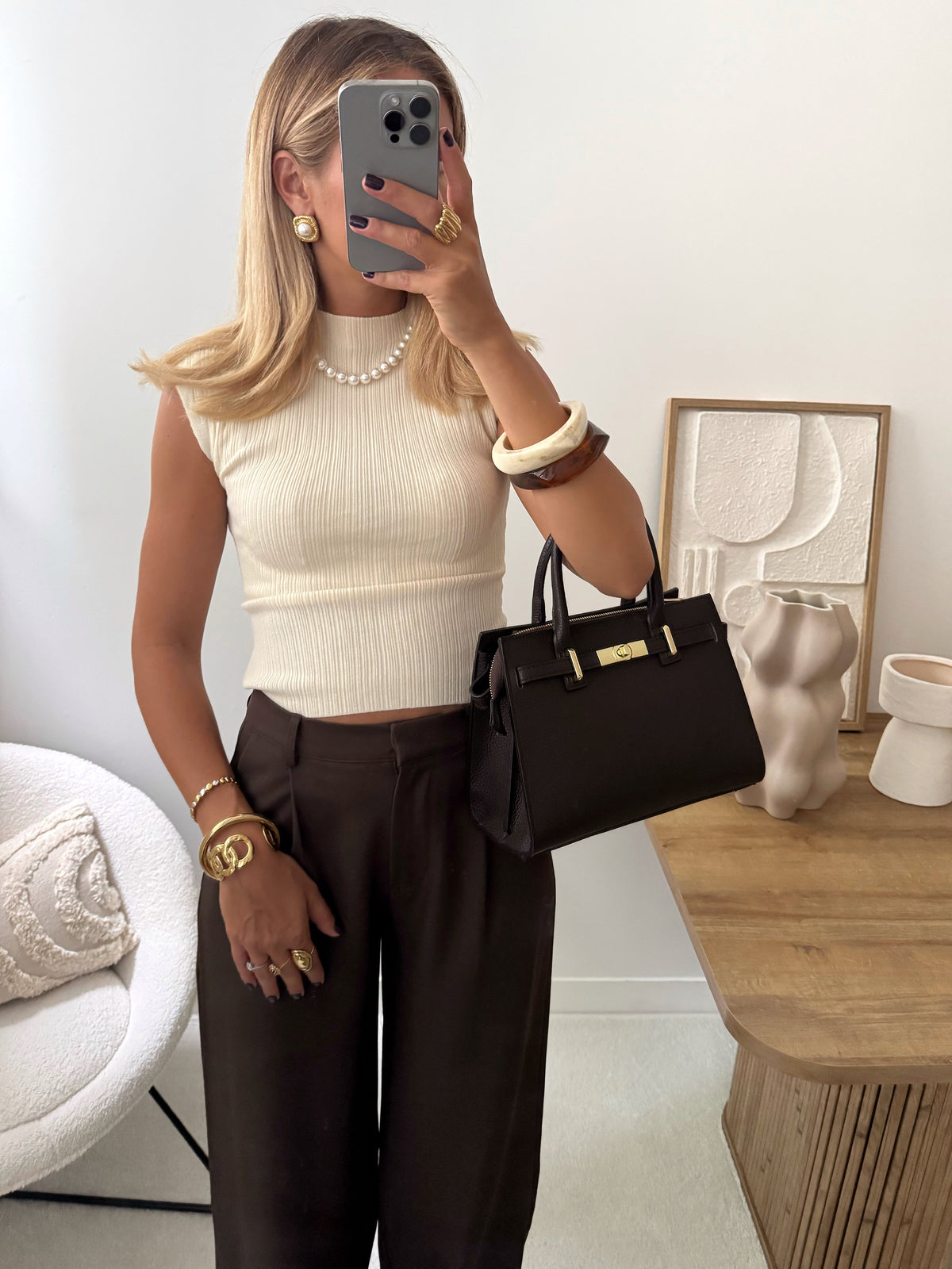 Pantalon tailleur DAMIEN - chocolat