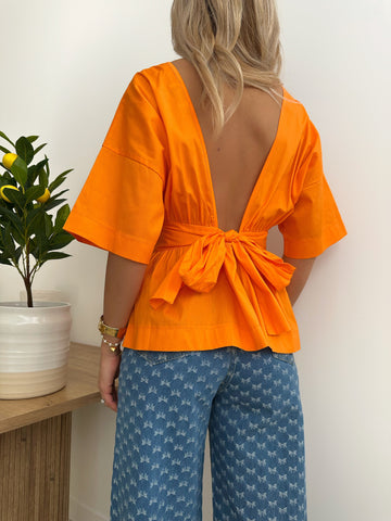 Blouse encolure en V au dos VENDETTI - orange