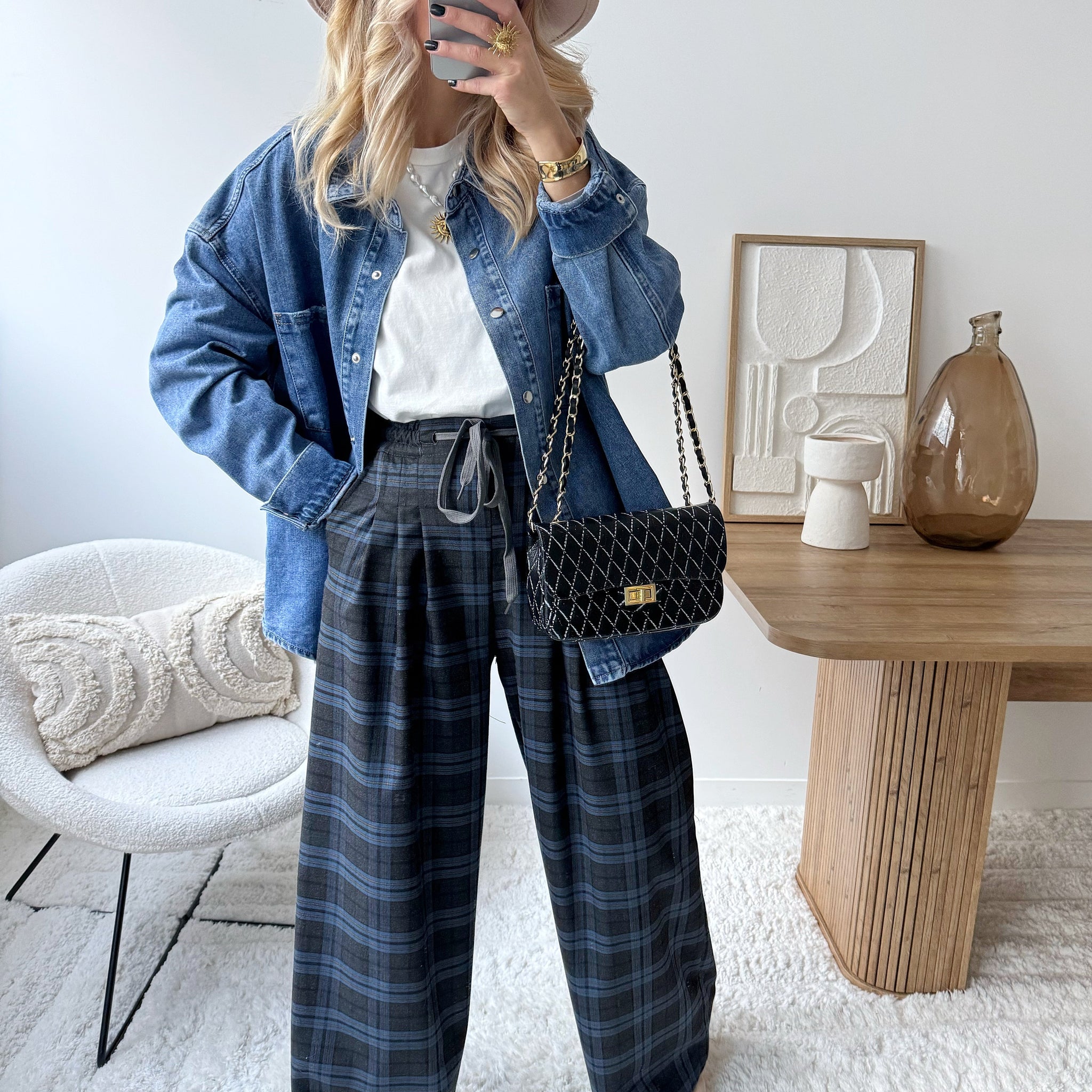 Chemise oversize en denim bleu BELMIRO