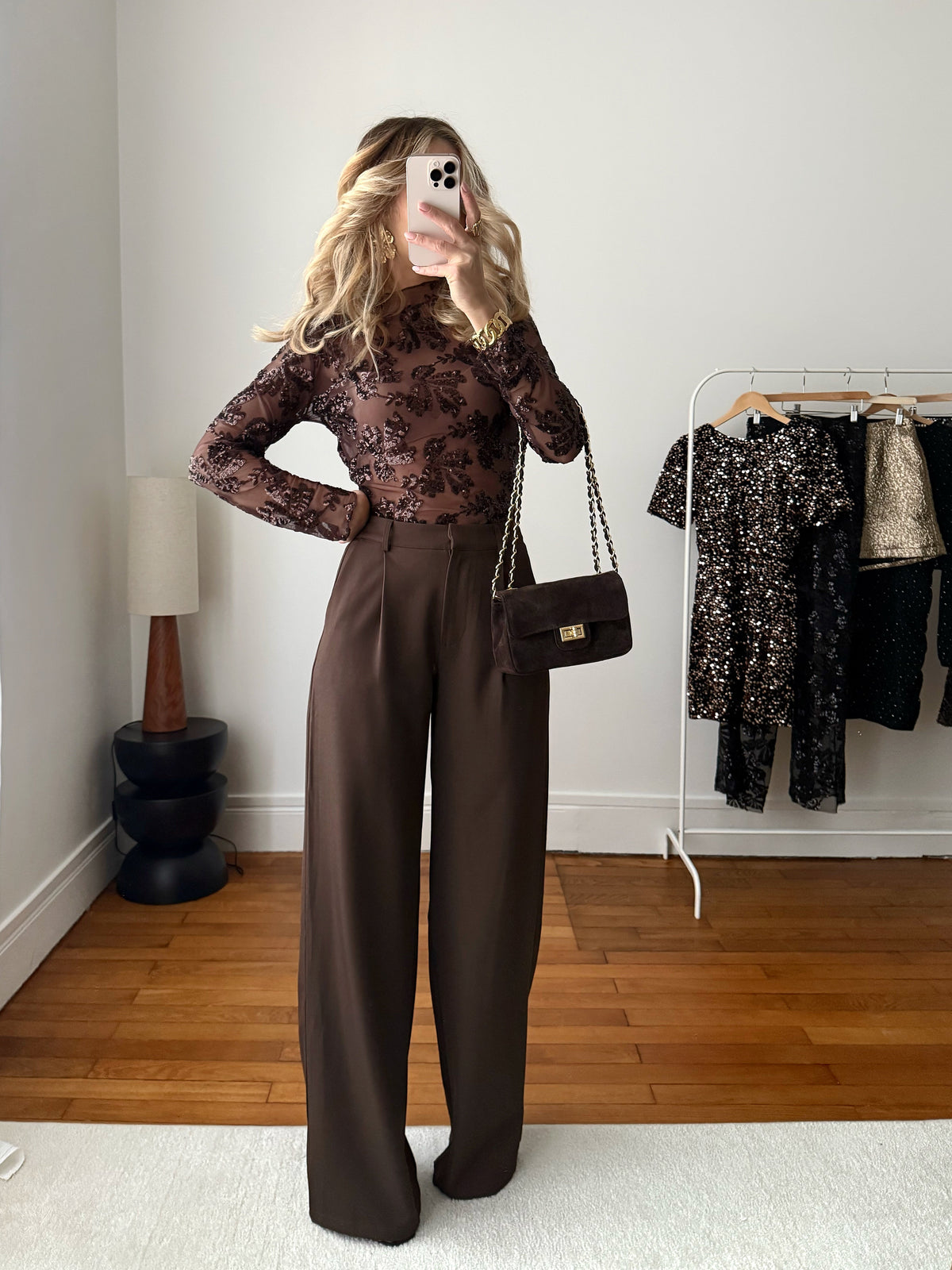 Pantalon tailleur DAMIEN - chocolat