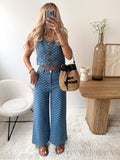 Top en denim à imprimé noeuds ANTA