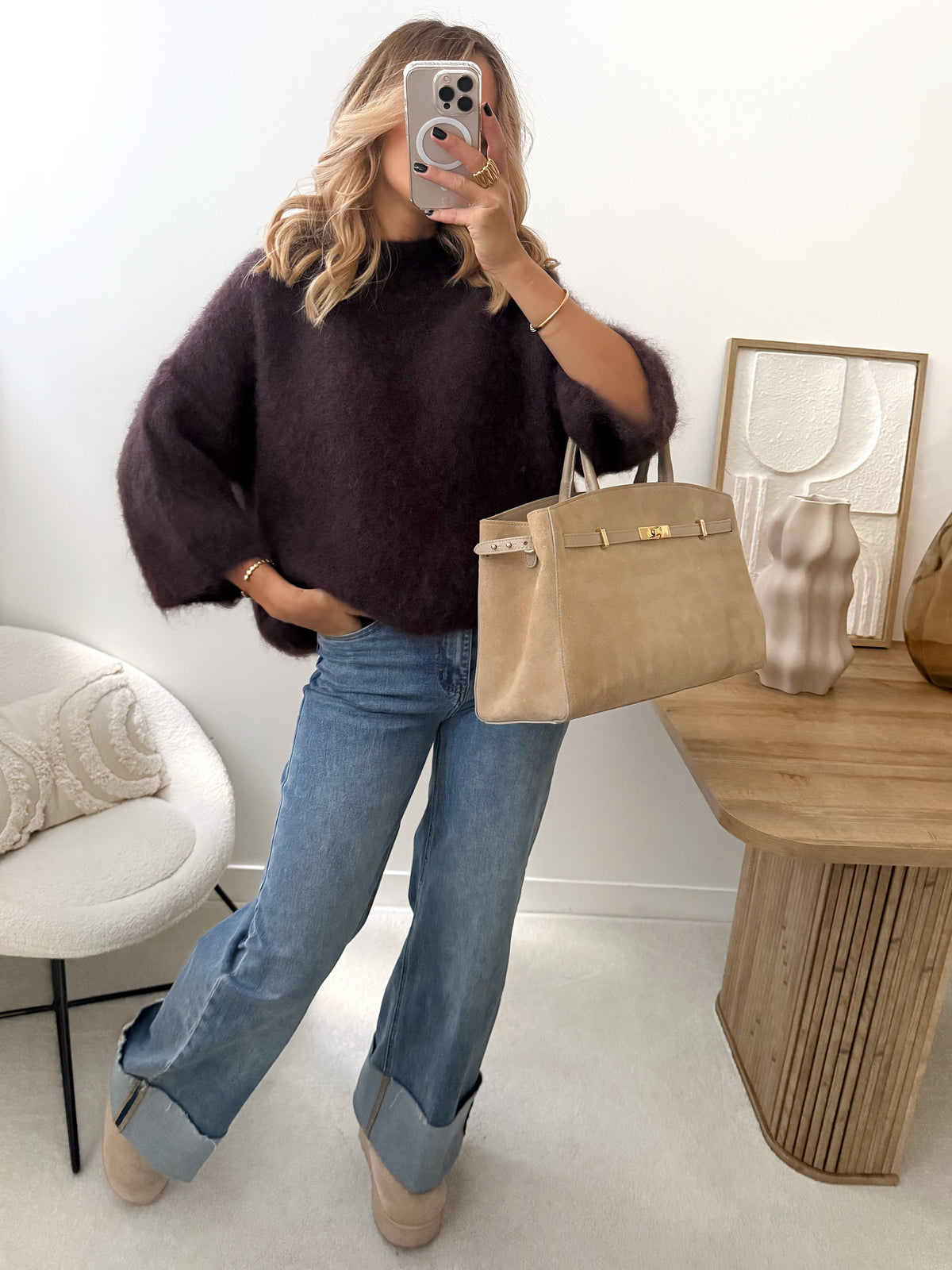 Maille en mohair FERGUSON - chocolat
