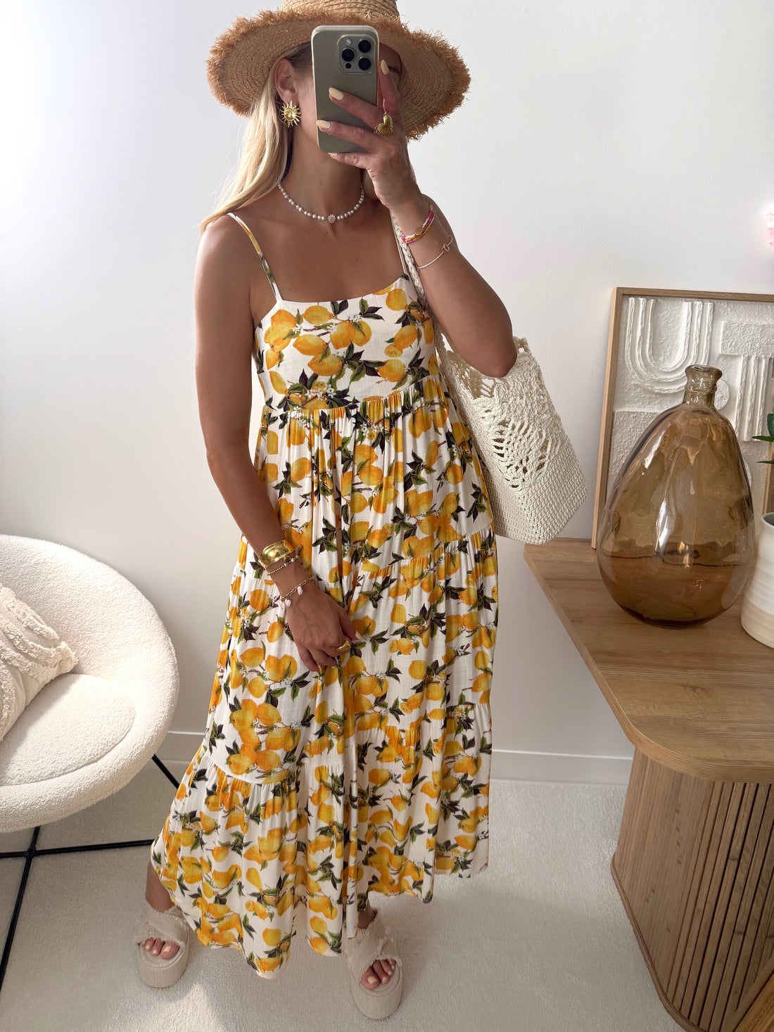 Robe midi imprimé citrons DILAW