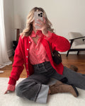 Cardigan en laine mélangée BLANDINE - rouge