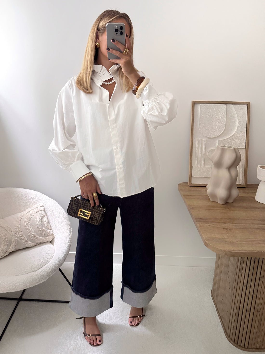Chemisier col Victorien DEVA - blanc