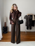 Pantalon tailleur DAMIEN - chocolat