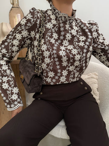 Blouse à broderie floral AUVERS