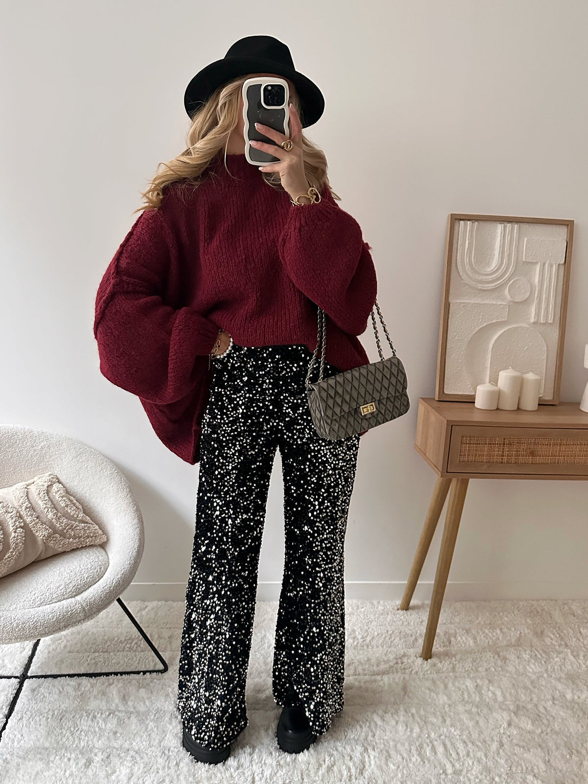 Pantalon en velours à sequins SOREN