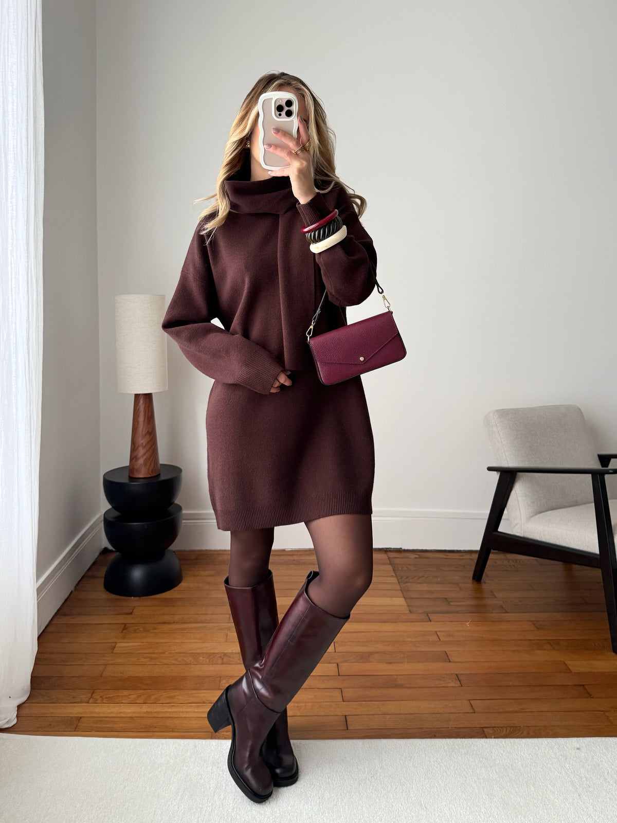 Robe en maille à écharpe YOTA