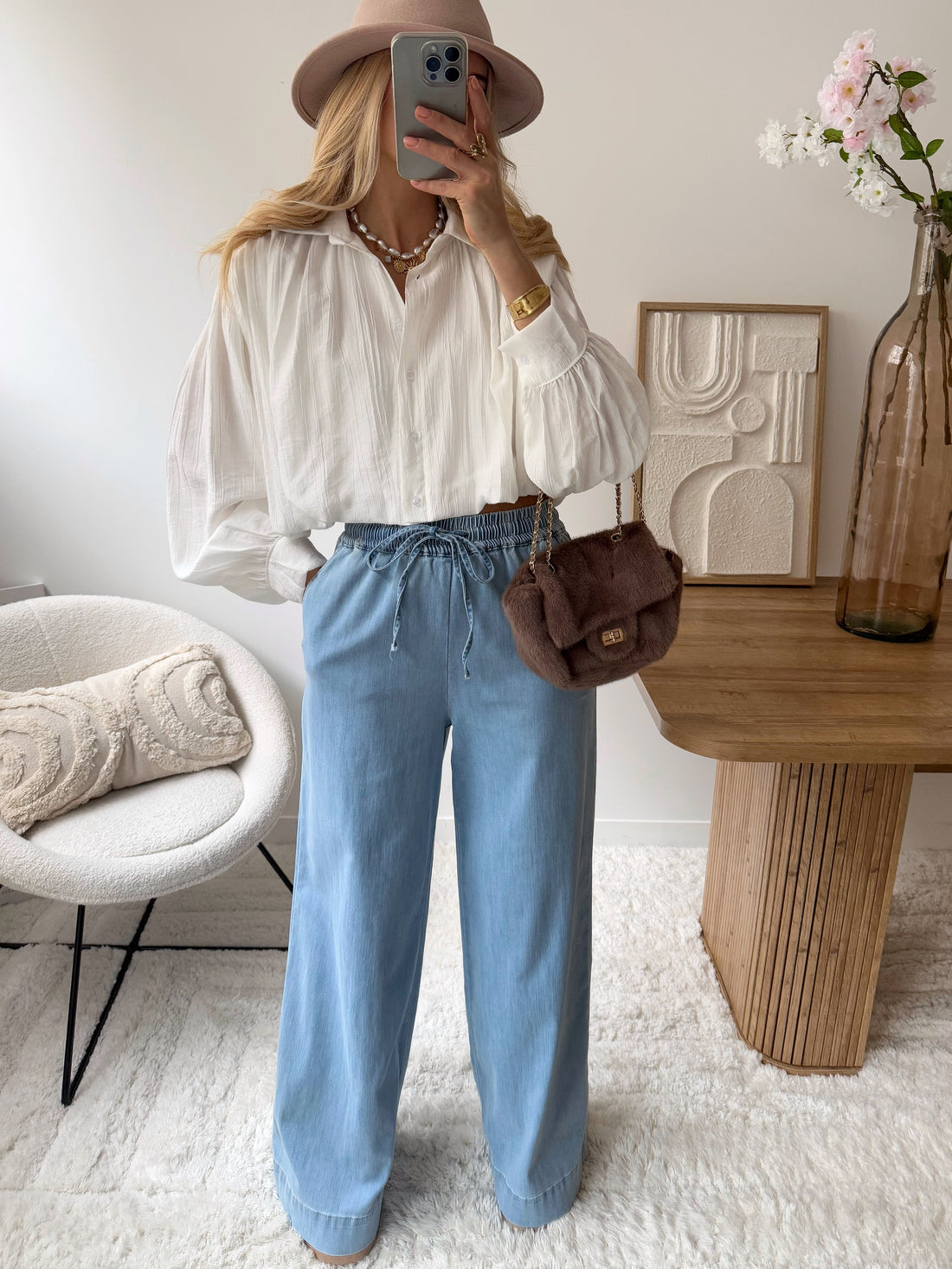 Chemise cropped coupe ballon ENYLE
