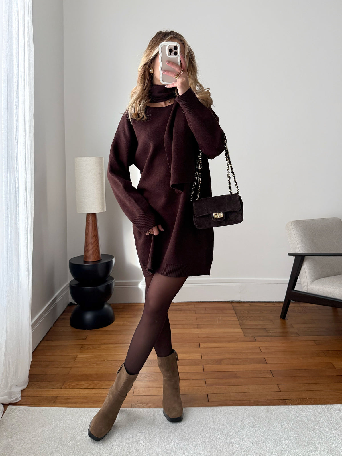 Robe en maille à écharpe YOTA