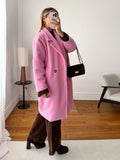 Manteau droit VALERON - rose