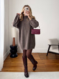 Robe en maille douce col cheminée CLORANE